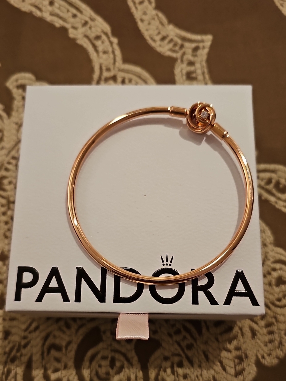 Pandora Rose Gold Knot Bangle Bracelet